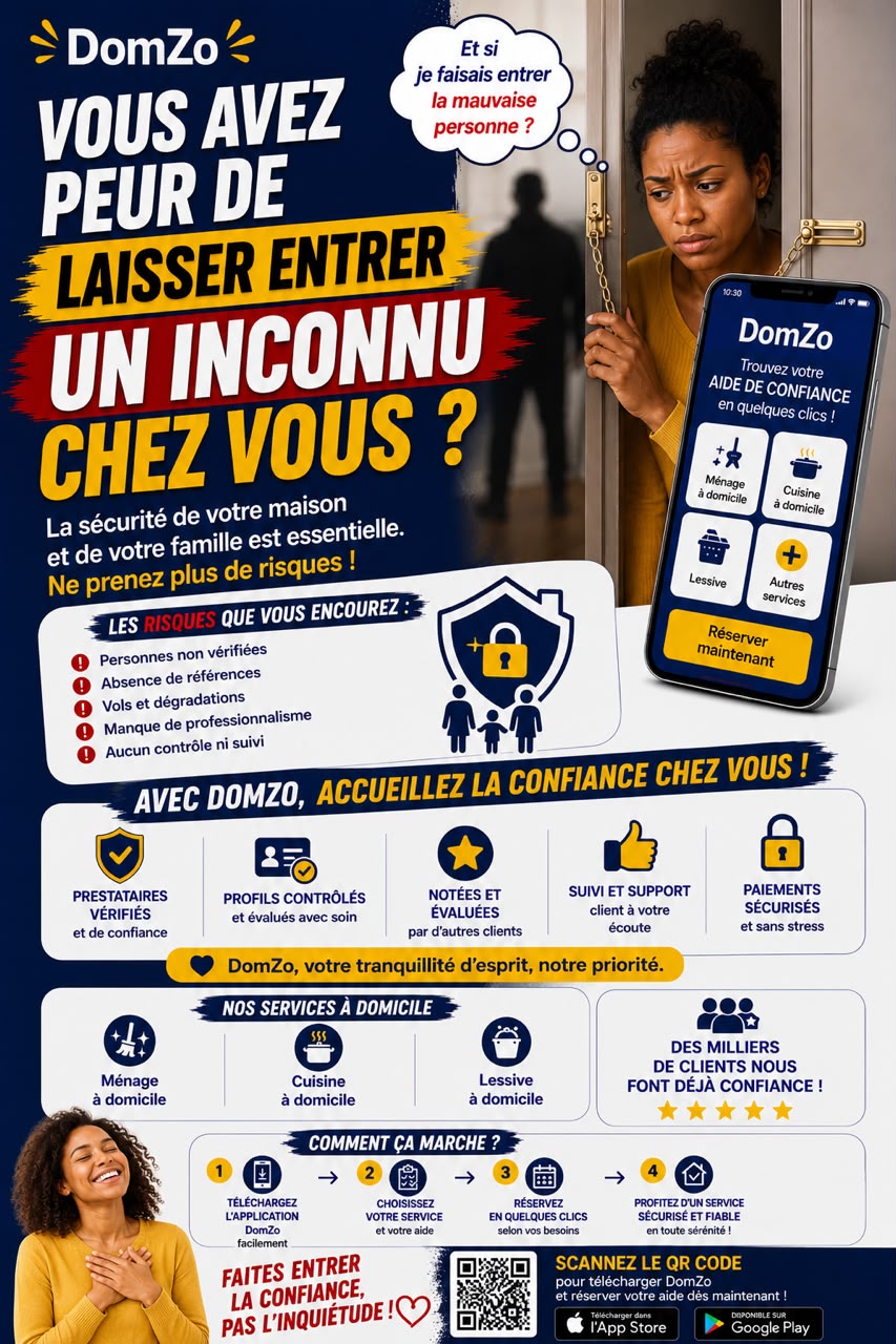 Affiche DomZo : accueillez la confiance chez vous.